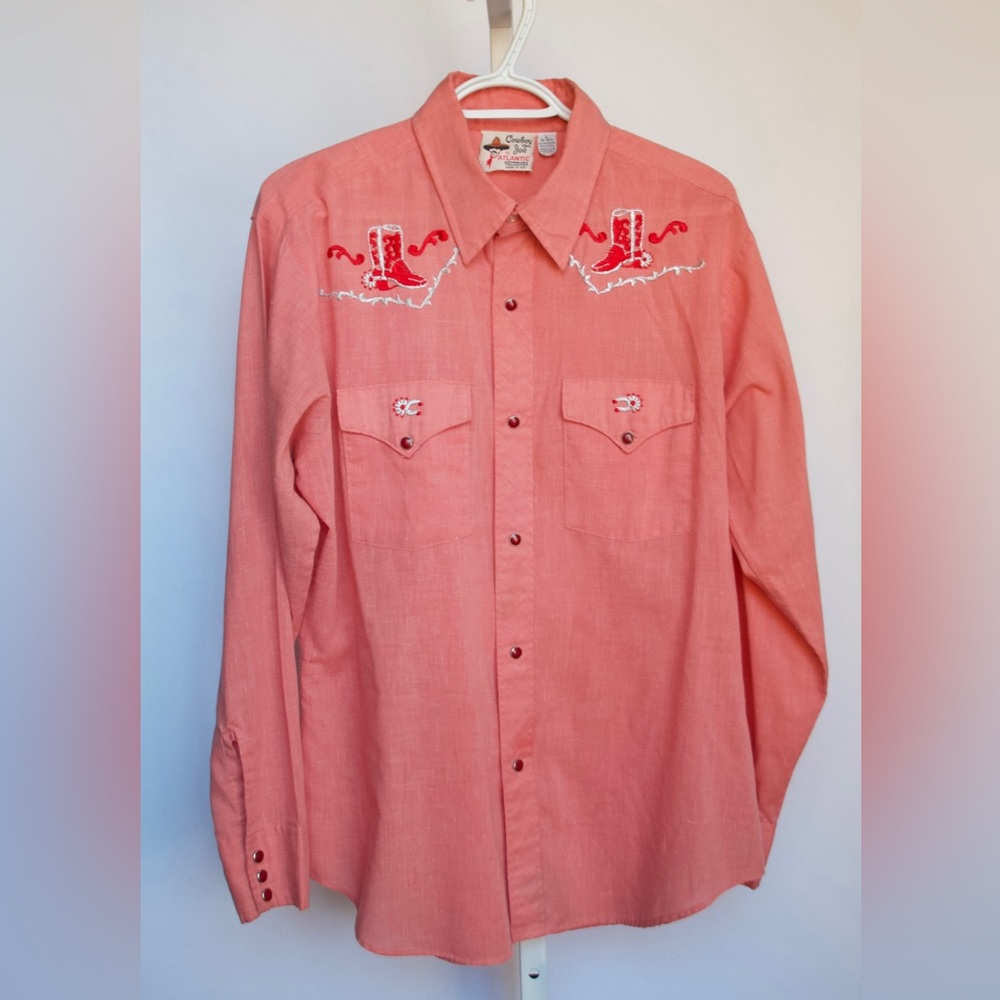Cowboy Joe by Atlantic Westerner Large 16 - 16 1/2 RN snaps boots western shirt